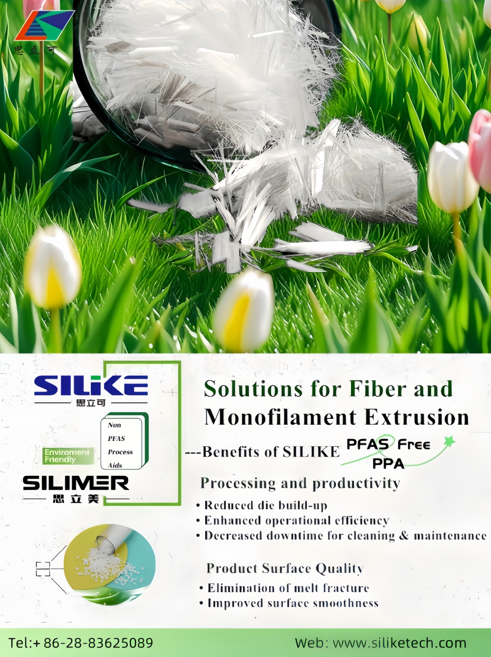 Tharollo ea simar Pfas-Free-Free-Free-Free ea mahala bakeng sa Fiber & Monofilatement Extrusion